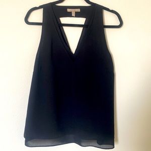 Banana Republic Black Sleeveless V Neck Blouse - Large